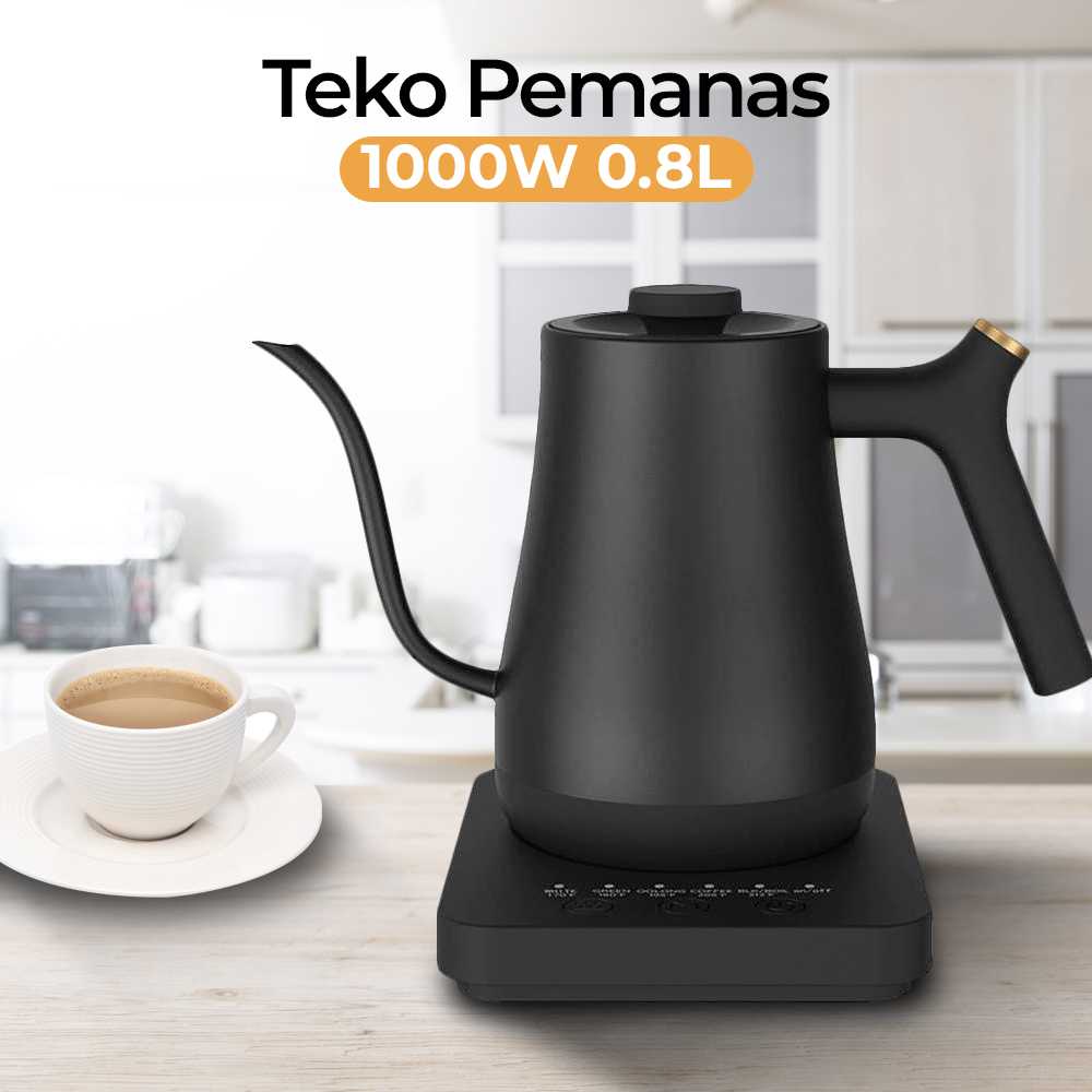 KBX Teko Pemanas Minuman Electric Kettle Stainless Steel 1000W 0.8L - 0805-WD -Grosir