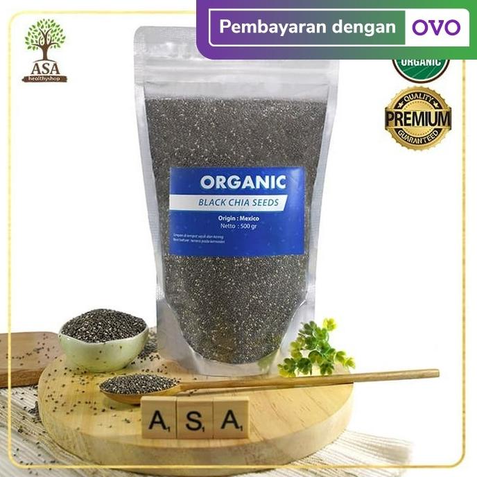 

TERBARU ORGANIC BLACK CHIA SEEDS MEXICO 500 GRAM -ORGANIC CHIASEED / CHIA SEED