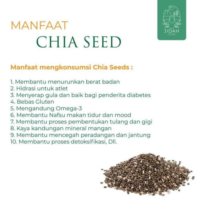 

STOK TERBATAS CHIA SEED ORGANIC GRADE A PREMIUM QUALITY NON GMO (250 GRAM)