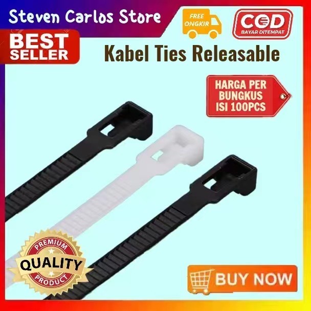 

Terlaris Kabel Ties Releasable 7.2X300Mm Kabel Ties Buka Pasang