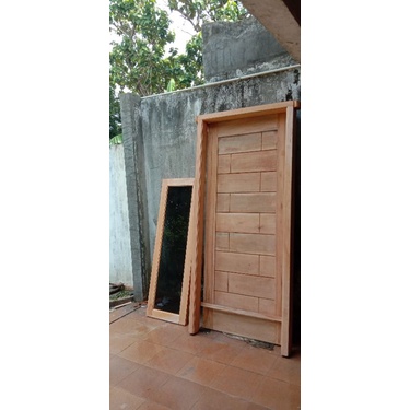pintu minimalis+kusen dan daun jendela kaca+kusen