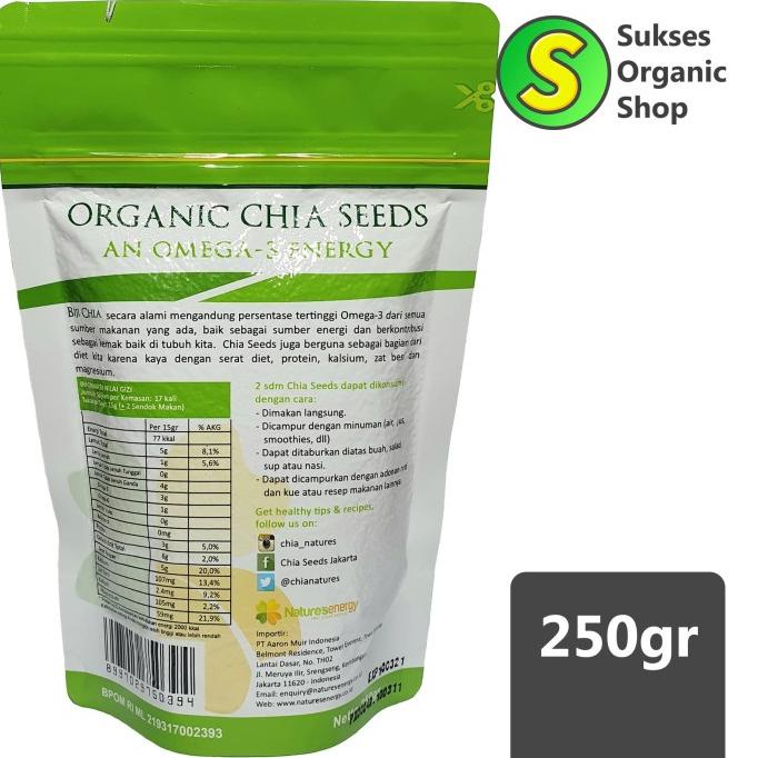 

STOK TERBATAS ORGANIC CHIA SEEDS | NATURE'S ENERGY | 250GR