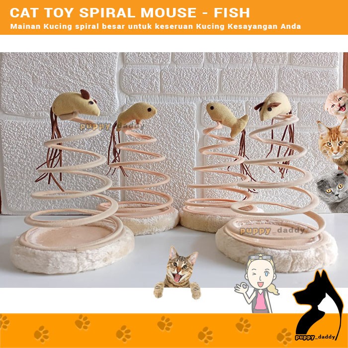 Terlaris Nuji Cat Toy Spiral-Mainan Per Spiral Besar Kucing-Per Spiral Tikus