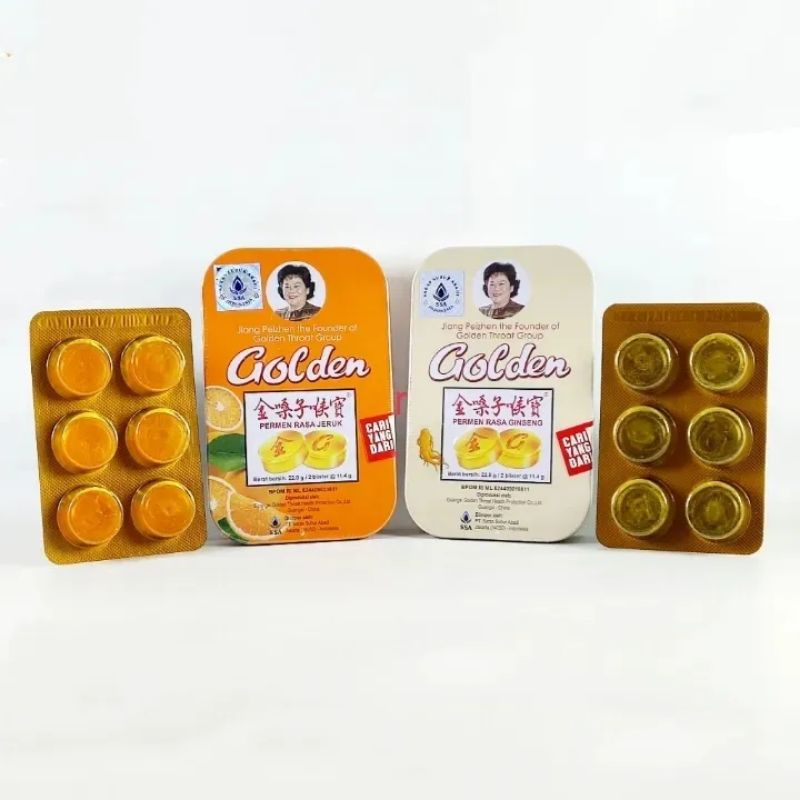 

GOLDEN THROAT JIN SANG ZI HOU PIAN OBAT SAKIT TENGGOROKAN GOLDEN THROAT LOZENGES PERMEN 3VARIAN
