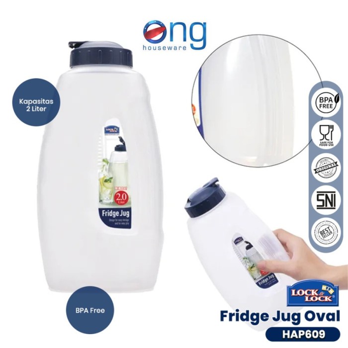 Lock n Lock Fridge Water Jug 2 Liter Tumbler besar HAP609 Lock&amp;Lock