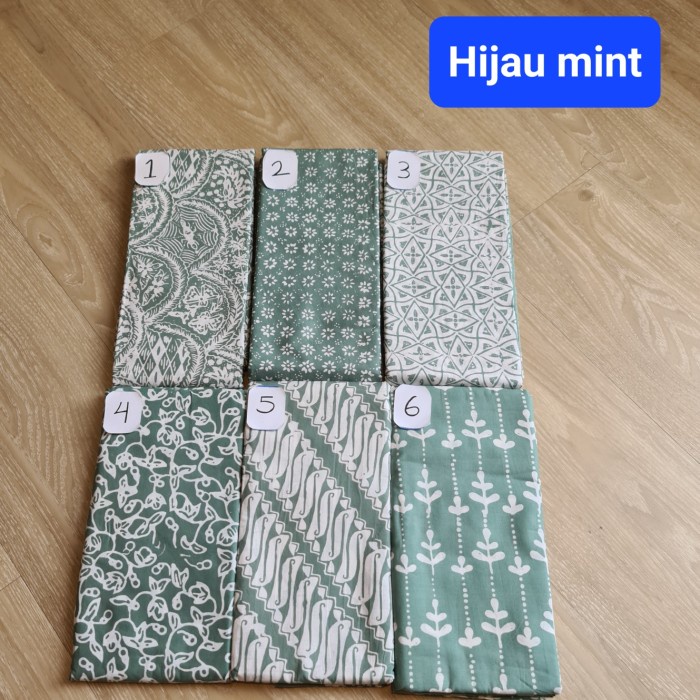 Kain Batik Garutan warna Hijau Mint (081119)