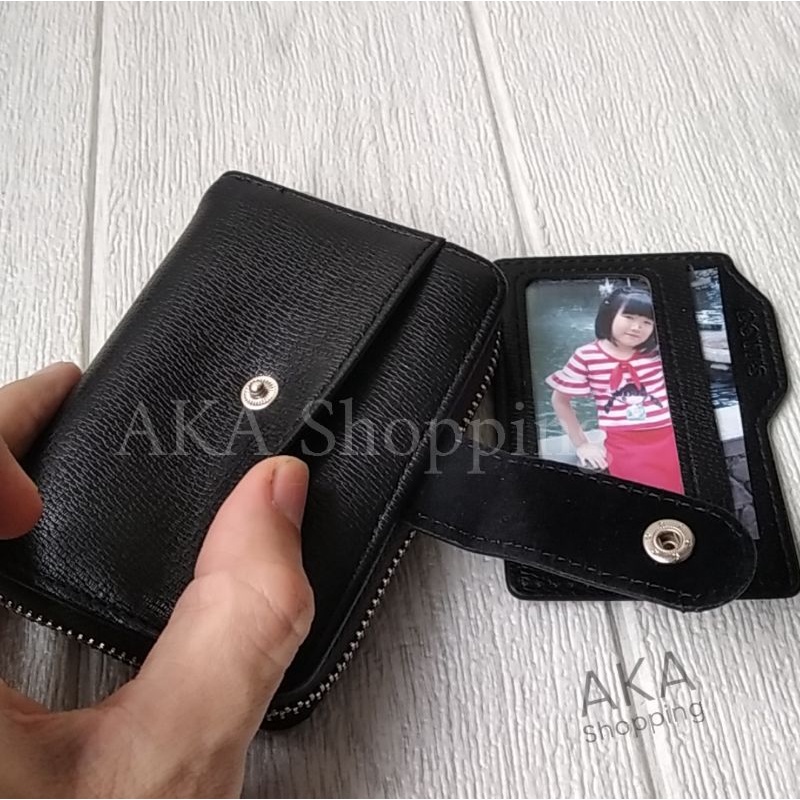 [DK DKR02]Dompet Kartu Resleting Kulit ORIGINAL BRANDED