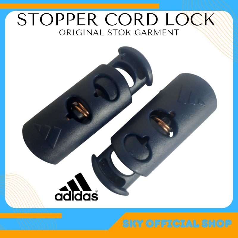 Stopper Tali Cord Lock Aksesoris Garment Pengunci Tali New 2 Lubang