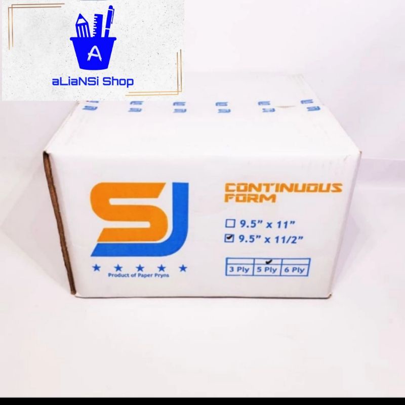 

Continuous Form 9,5" x 11"/2 (5 PLY) bagi 2 - merk SJ STANDAR