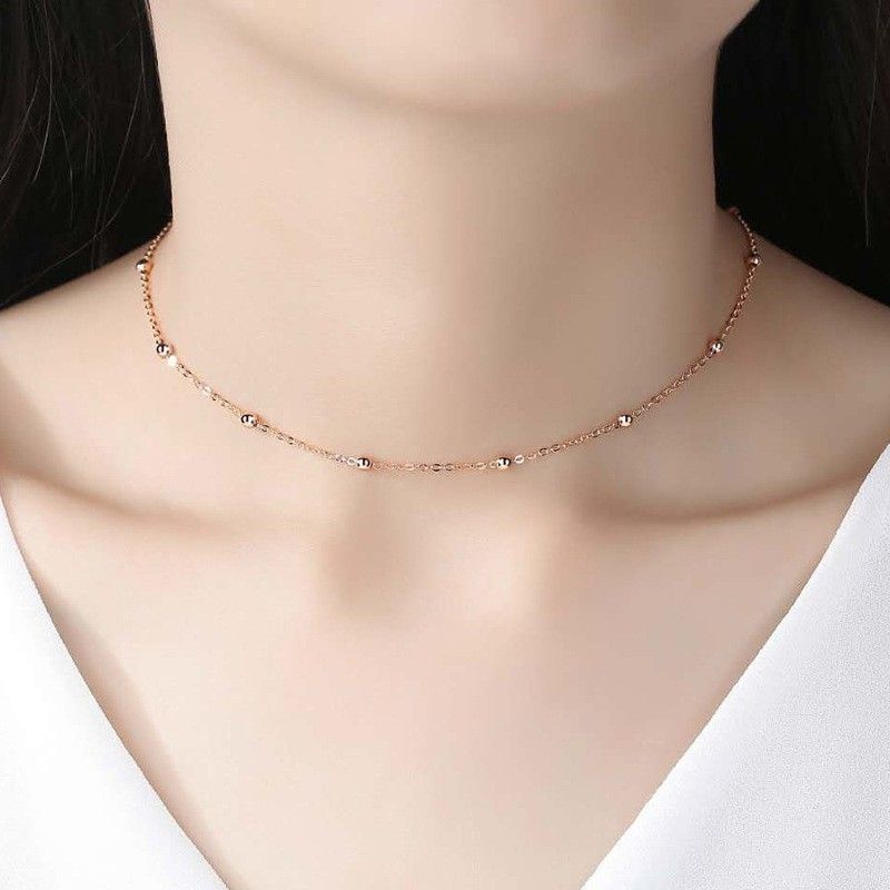 KALUNG TITANIUM JEDAR ROSEGOLD ANTI KARAT ANTI ALERGI