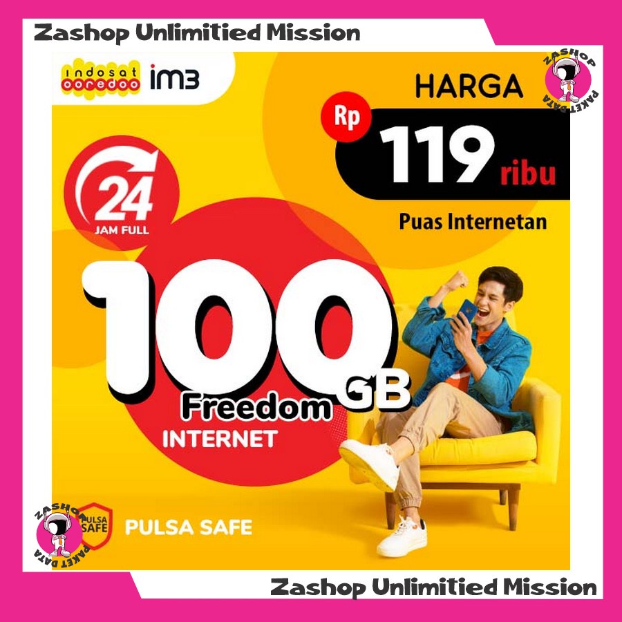 KUOTA INDOSAT IM3 - 100GB FREEDOM INTERNET FULL 24 JAM