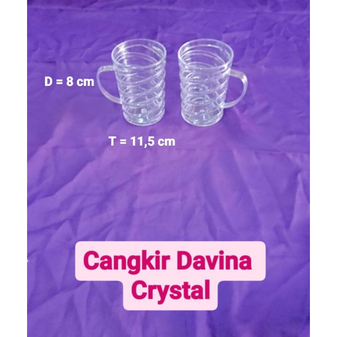 12 pcs Gelas jus jumbo chrystal / kristal - cangkir kristal - gelas gagang kristal