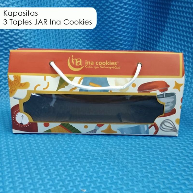 Box atau Hampers gable untuk isi 3 Jar kaca ina cookies TANPA KUE