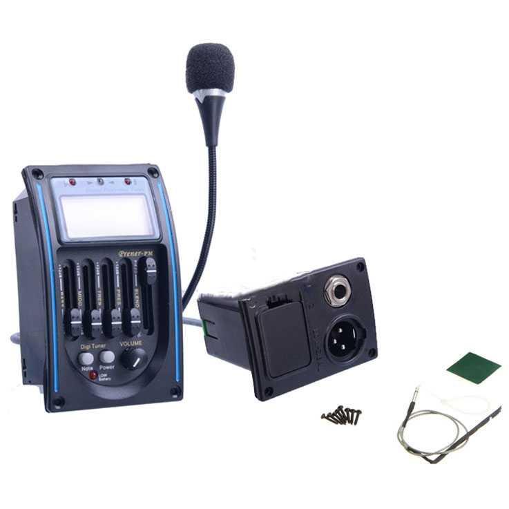 Prener-PM Preamp Amplifier Gitar EQ Tuner dengan Microphone C-5