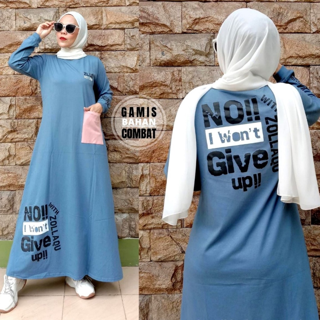 Terbaru ✨ Dress Syar'I Gamis Zolaqu I Won'T Give Up Ada✅ / Gamis Elbina Set Syari Gamis + Khimar Siz