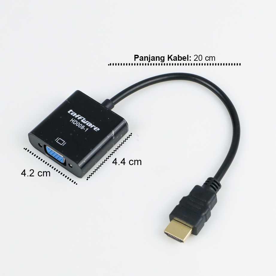 Taffware Adaptor HDMI ke VGA Female dengan Audio D008-1