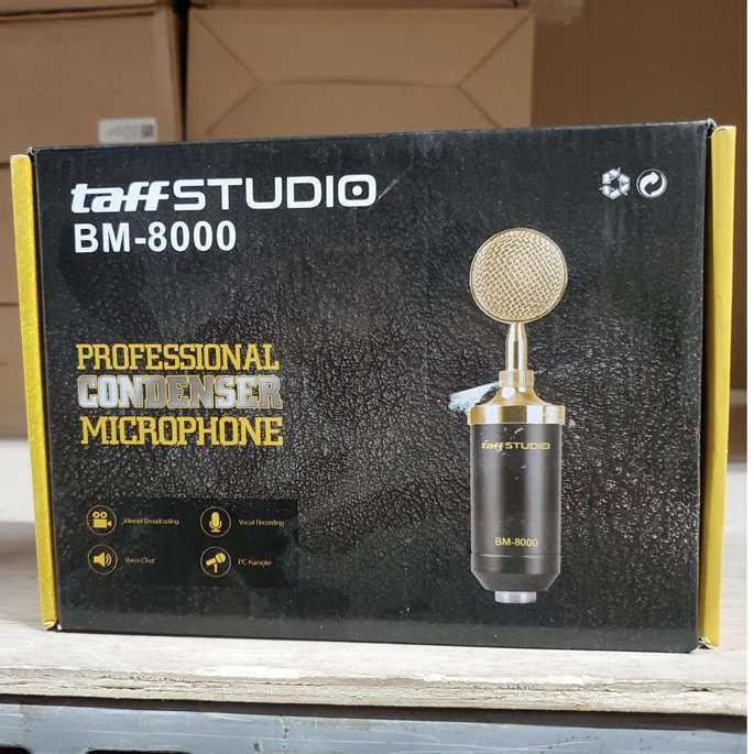 TaffSTUDIO Mikrofon Kondenser dengan Shock Proof Mount M-8000