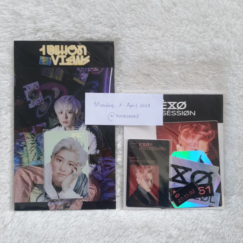 (READY STOCK) EXO CHANYEOL 1 BILLION VIEWS STANDEE HOLOGRAM HOLO PHOTOCARD OBSESSION ID CARD DECO ST