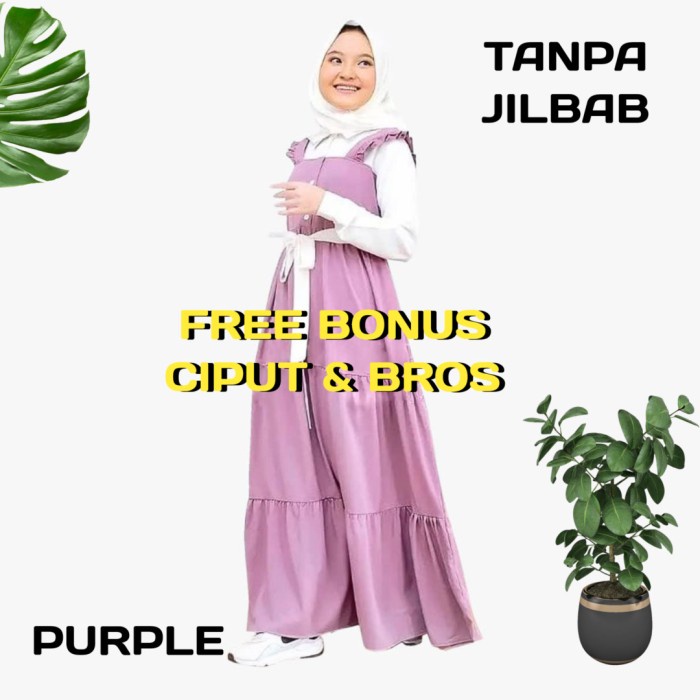 PROMO GAMIS ANAK REMAJA TANGGUNG PEREMPUAN TERBARU UMUR 12 - 14 TAHUN - KALUNA PURPLE MURAH ELEGAN T