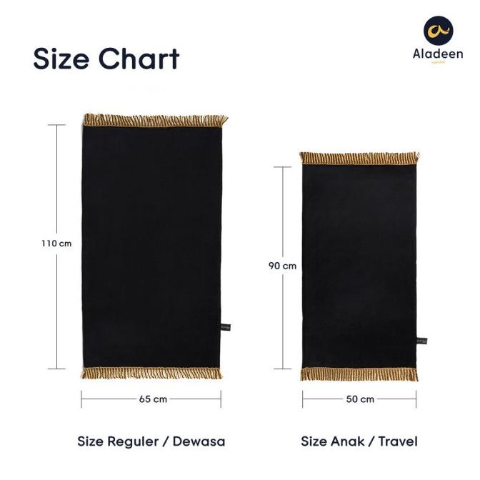 Sajadah Aladeen Polos Bulu Tipis (Tanpa Busa) - Size Dewasa & Anak - HItam, Dewasa/Reguler