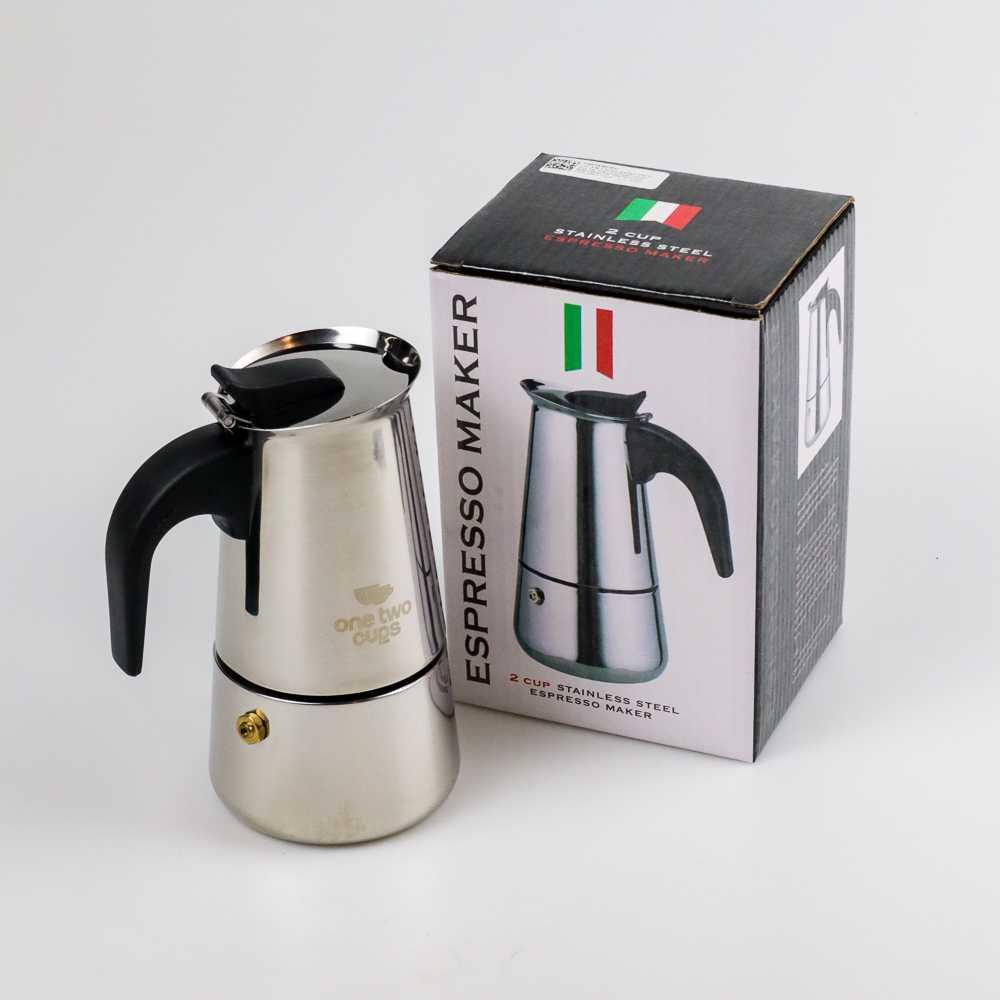 One Two Cups Espresso Coffee Maker Moka Pot Teko 100ml 2 Cup - Z20