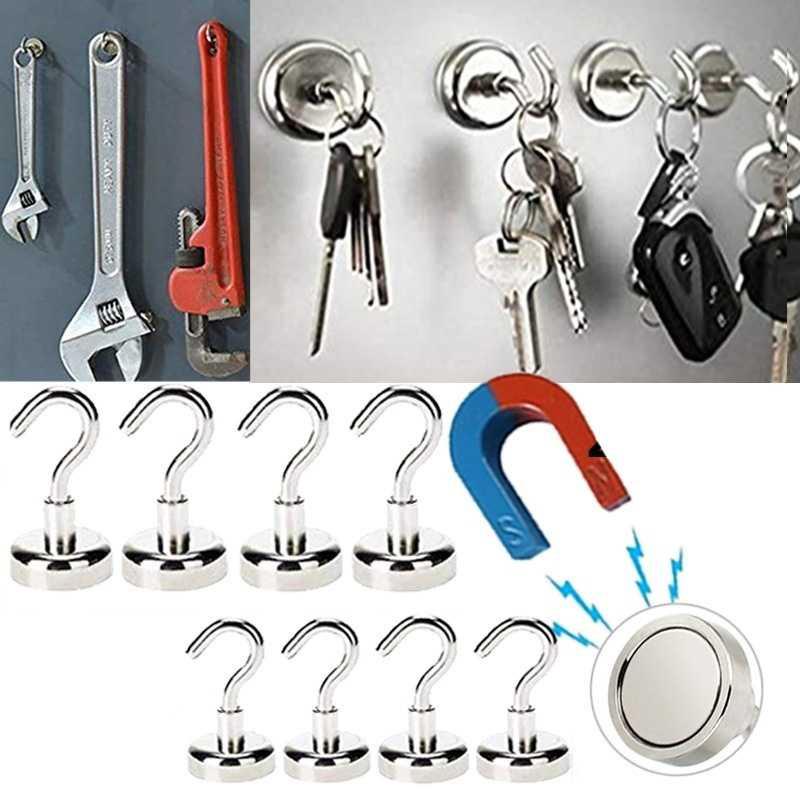 YOMI Magnet Gantungan Hook Strong Neodymium 20mm 8 PCS - D12 Gantungan Baju Baju Bayi Rak Baju Anak Hanger Baju Putih Gantungan Baju Dinding Gantungan Baju Berdiri Gantungan Baju Bayi Rak Gantungan Baju Kayu Putih Hiasan Dinding Aesthetic