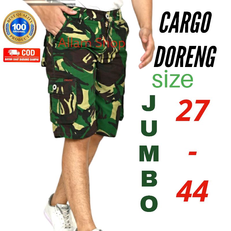 Celana Cargo Pendek Army Doreng Jumbo Big Size 27-44 Celana Pendek Cargo Army Pria Celana Pendek Arm