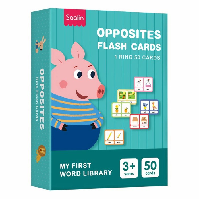 SAALIN OPPOSITES 50 FLASH CARDS MAINAN EDUKASI ANAK #ORIGINAL