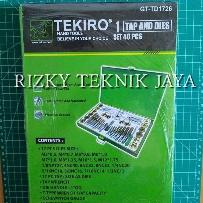 Tekiro Tap And Dies Set 40 Pcs Alat Senai Dan Tap Ulir Baut Senai