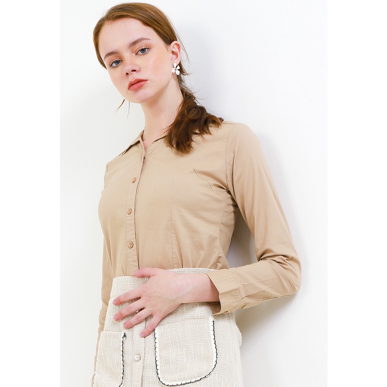 Kemeja Wanita REMIX JEANS Original Polos Cewek Katun Blouse Ladies C031J21 Perempuan