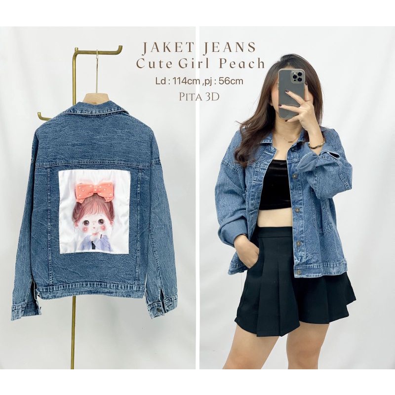 Jaket Jeans Cute Girl Oh Boy #944 Mrgood Pinggang Karet Girl Flower