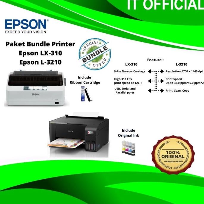 Paket Bundle Printer Epson LX-310 &amp; Epson L-3210
