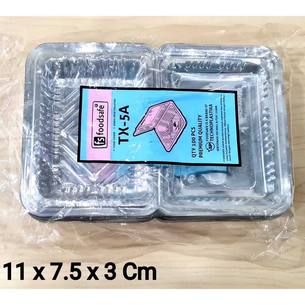 Plastik Mika Kue Kotak 5A Isi 100 Pcs