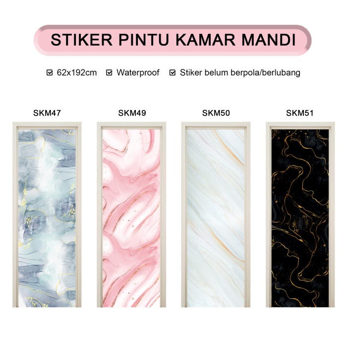 Terlaris Stiker Pintu Toilet Kamar Mandi Motif Aesthetic Minimalis Skm20
