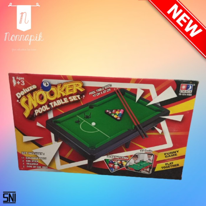 DELUXE SNOOKER POOL TABLE SET - MEJA BILLIARD MINI