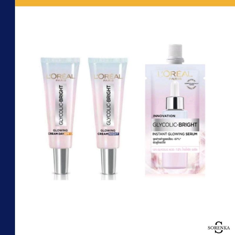 Loreal Paris Glycolic Acid Day Cream wajah/ night Cream / serum Glycolic 6 ml