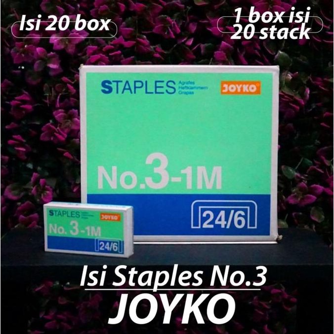 

[1 Box Besar] Isi Staples Joyko No. 3 - Refill Isi Stapler Besar lge12