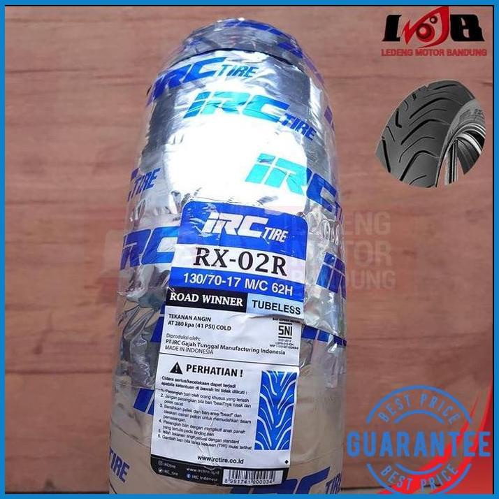 IRC RX02R 130 70 17 ROAD WINNER BAN LUAR TUBELESS BELAKANG MOTOR SPORT