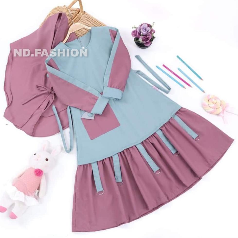 GAMIS ANAK PEREMPUAN2021/ REALPICTIURE / SET HIJAB / Seragaman / Gamis2022 ModelKekinian Trending Vi