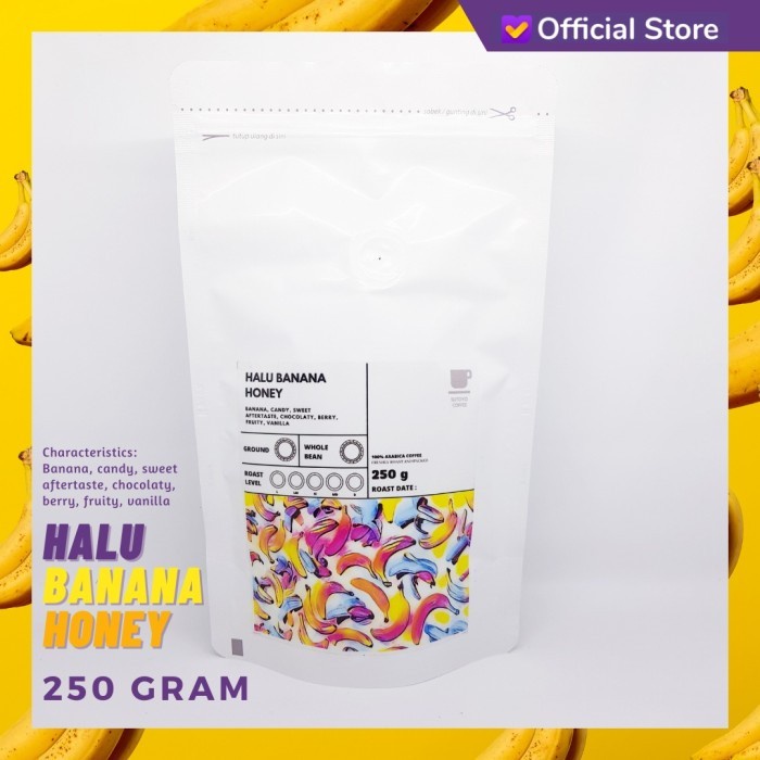 

Kopi Arabika Halu Banana Honey 250 Gram Sutoyo Coffee