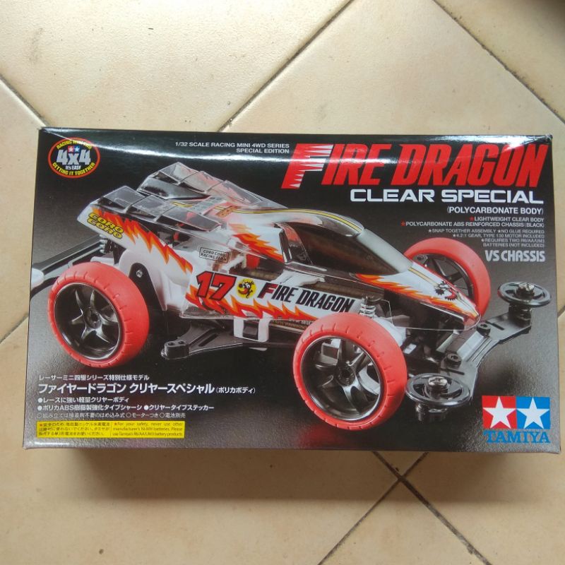 Tamiya 95337 Fire Dragon Clear Special Polycarbonate Body VS Chassis 4WD Original