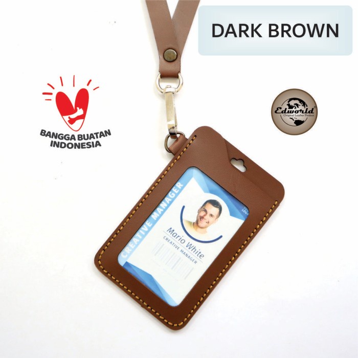 

Terlaris Id Card Holder / Nametag Kulit Pu Polos