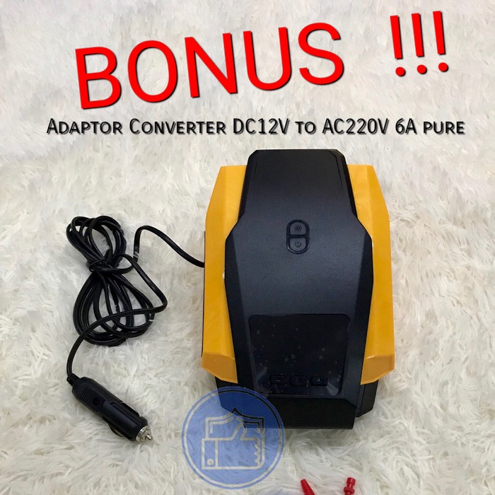 KOMPRESOR ANGIN POMPA BAN MOBIL 150PSI PORTABLE + ADAPTOR DC TO AC220