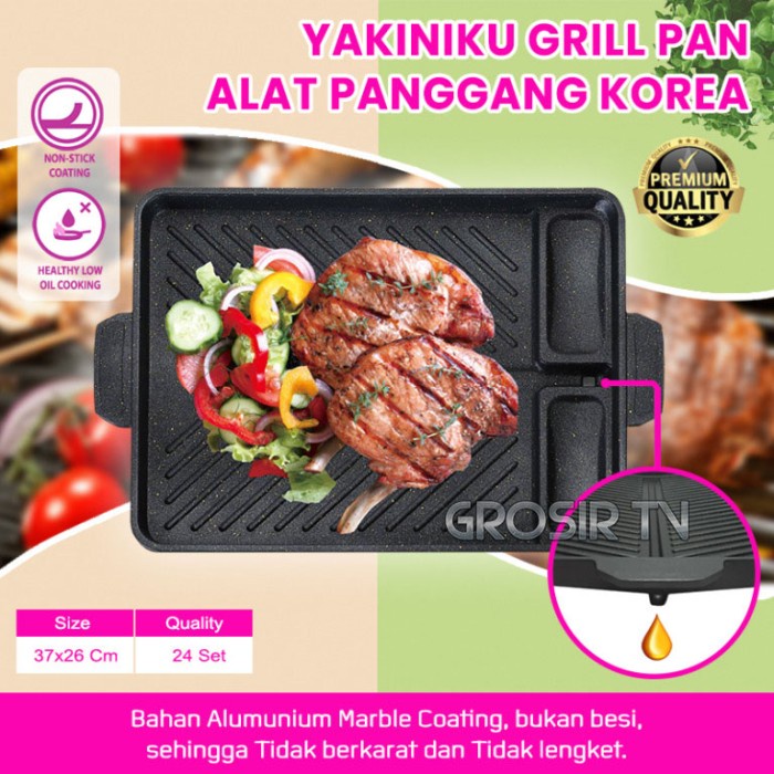 grill pan  GTV. MULTI Grill PAN / PANCI PANGGANG Ayam / Pemanggang GRIL SATE - Yakiniku GM(P4R1) pem