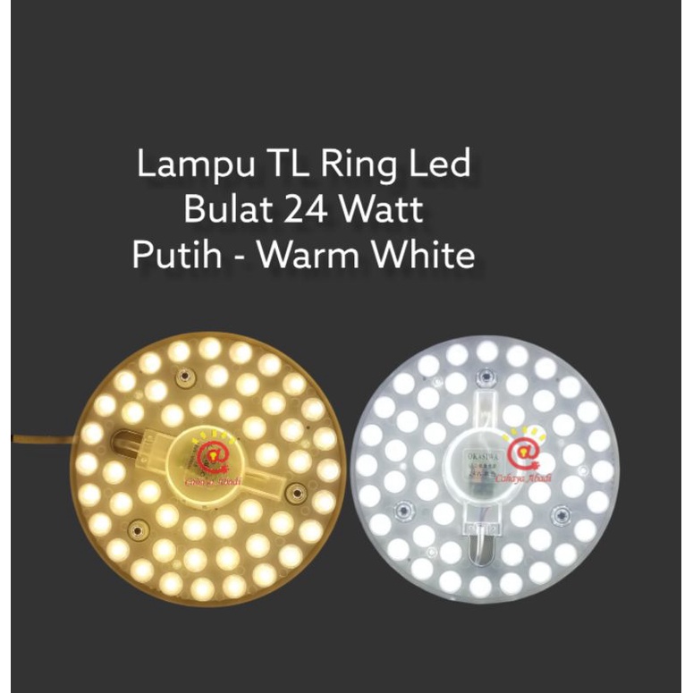 Lampu TL Ring Led Bulat 24w Putih Warm White / Lampu Module Led 24 Watt Putih Warm White
