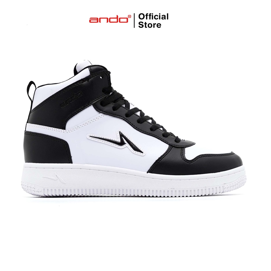 Ando Official Sepatu Sneakers Tricks High Pria Dewasa - Putih/Hitam