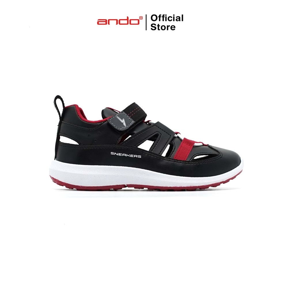 Ando Official Sepatu Sneakers Roster V Anak - Hitam/Merah