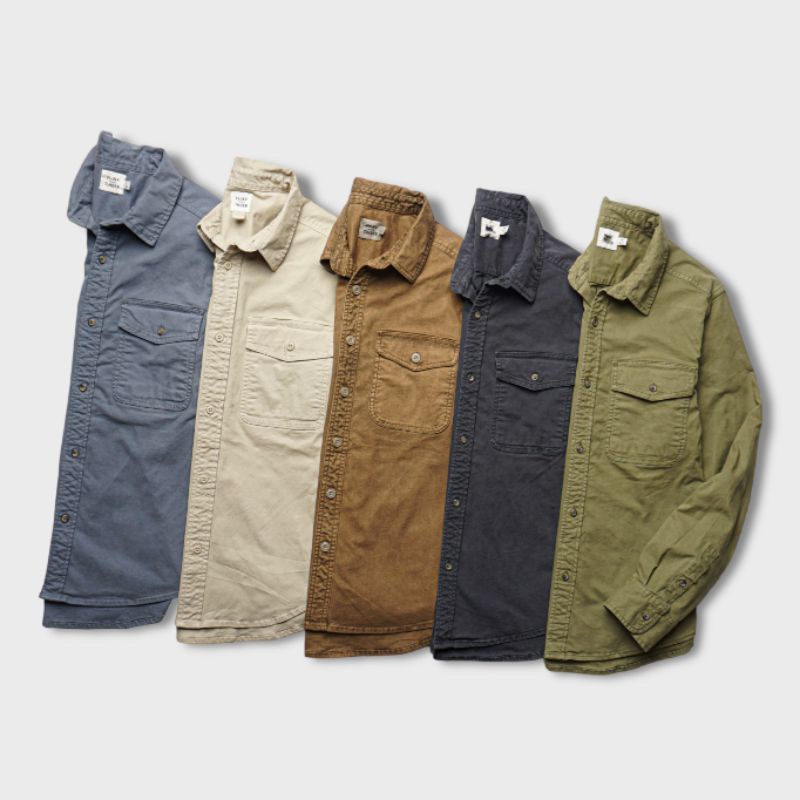 Huckberry flint and thinder canvas expedition shirt kemeja bushcraft original