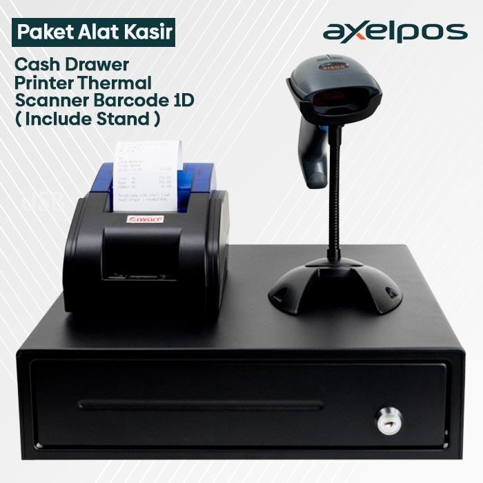PAKET ALAT KASIR/ PRINTER KASIR BLUETOOTH /LACI KASIR/ SCANNER BARCODE