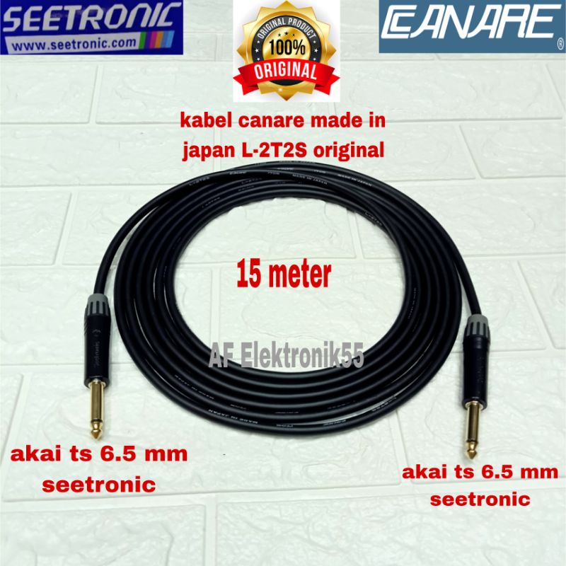 Kabel Canare Jack Akai Stereo To Akai Stereo Black 15 Meter Original